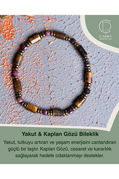 ÇAKRA DOĞAL TAŞ Yakut & Kaplan Gözü Bileklik