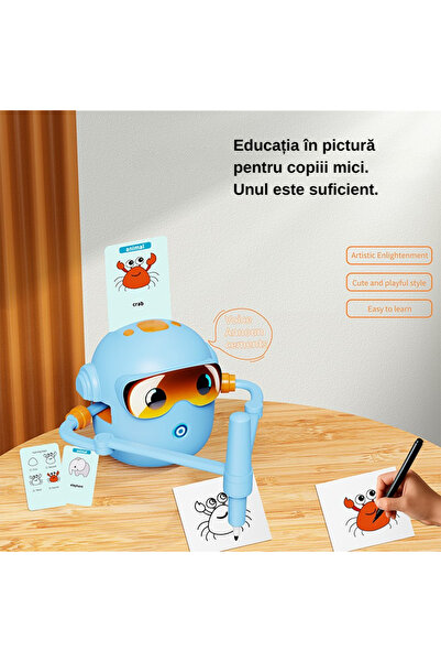 OEM Robot de Desen Interactiv pentru Copii JQR-02 – Jucărie Educativă și Creativă, 3-8 ani, ALBASTRU
