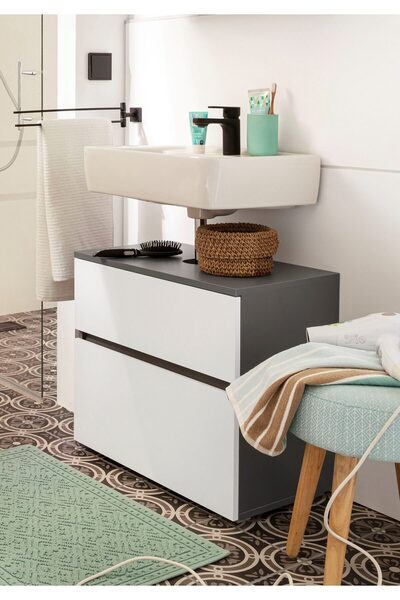 LUNA HOME Mască lavoar Wisla antracit-alb, lățime 60 cm