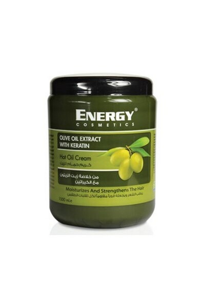 Energy Cosmetics كريم الشعر بالزيت الساخن بالكيراتين | زيتون | ١٠٠٠ مل