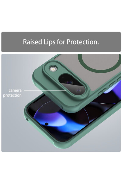 Optim Solution Προστατευτική θήκη IcyAura για Google Pixel 10, ανθεκτική στους κραδασμούς, λειτουργία MagSafe, πράσινη