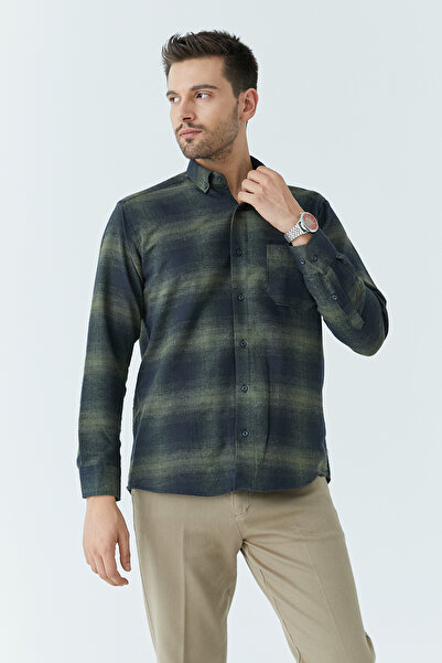 ModaPlaza Men's Classic Melange Shirt 6221