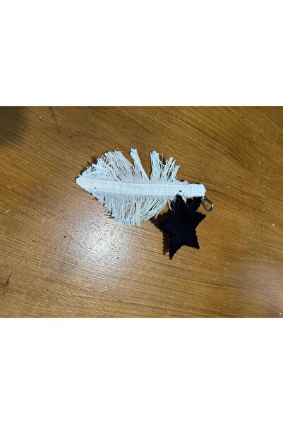 Dema Handcrafted Leaf Star Detailed Denim Bag Charm