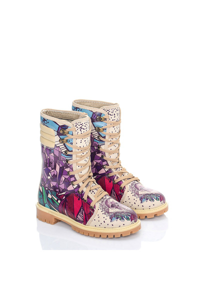 Cotto Shoes Πολύχρωμες Γυναικείες Μπότες