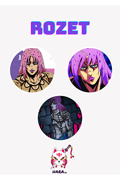 Hara Company Jojo Animesi Diavolo Anime Rozet Seti 3’lü