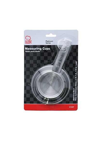Chef Craft كوب قياس 4 قطع فضي