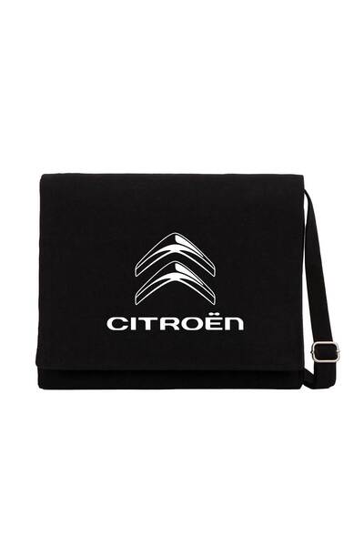 CrowsGate Geantă Messenger din pânză neagră Citroen Logo 2