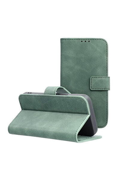 Optim Solution Husa Flip pentru Xiaomi 13T / 13T Pro, Tip Carte, Design unic, Verde