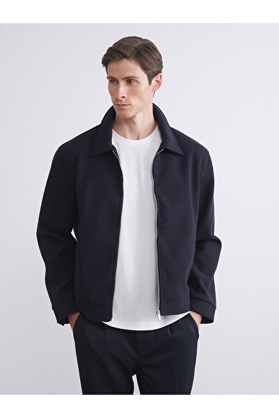 LC Waikiki Standard Shape Shirt Collar Men's Stamp Coat