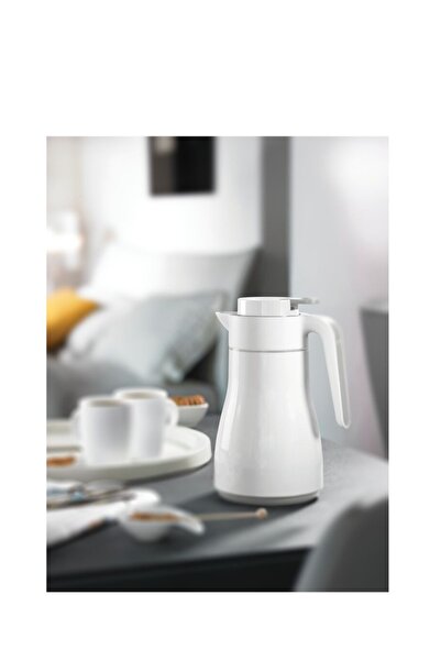 Allegra Practical design double-walled plastic and glass vacuum jug in white, 1 liter capacity