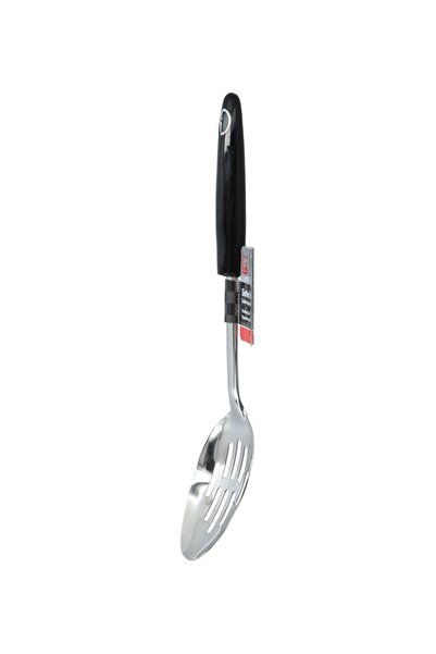 Chef Craft 12-inch Silver and Black Stainless Steel Slotted Spoon