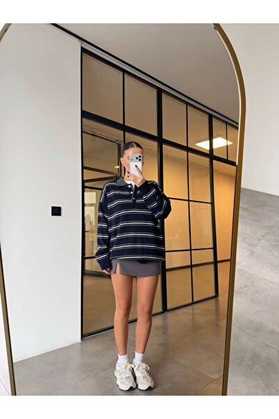 BB Bensu Buyruk YIRTMAÇLI YÜKSEK BEL ANTRASİT ŞORT ETEK