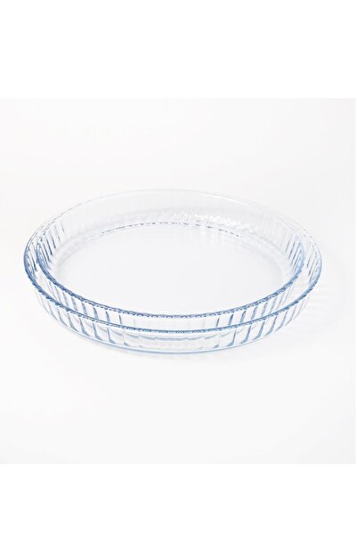 Generic طقم صواني تارت زجاجية، 2 قطعة