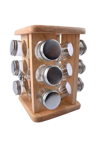 Billi 12-Piece Spice Jar Set with Revolving Container