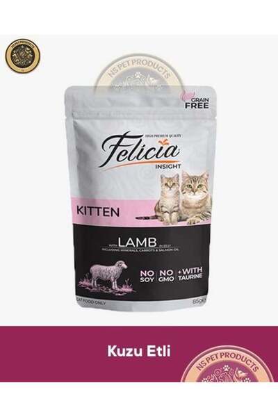 Felicia Pouch Kuzu Etli Yavru Kedi Yaş Maması 85 gr
