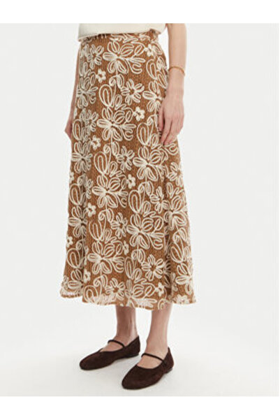 Luisa Spagnoli Γυναικεία Φούστα Μίντι 541989 TENENTE Μπεζ