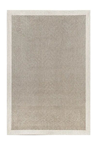 Halımax Sisal Halı Terra 1403 Bej Bordürlü Hav Toz Vermez Leke Tutmaz Silinebilir Hasır Yolluk