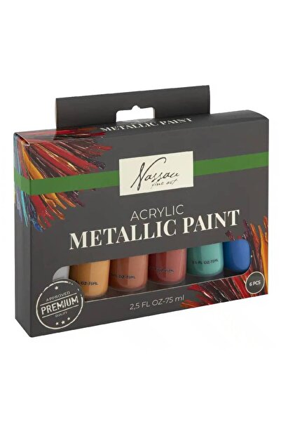 Nassau Set de 6 culori acrilice metalice 75 ml Fine Art