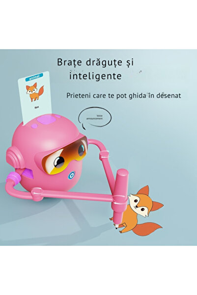 OEM Robot de Desen Interactiv pentru Copii JQR-02 – Jucărie Educativă și Creativă, 3-8 ani, ROZ