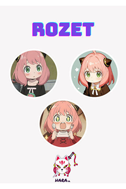 Hara Company Spy × Family Animesi Anya Forger Anime Rozet Seti 3’lü