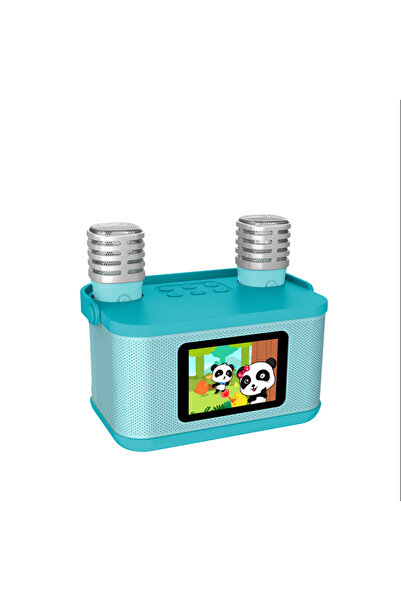 OEM Microfon Karaoke Portabil Bluetooth cu Boxă Integrată și Lumini LED, albastru