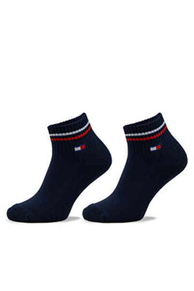 Tommy Hilfiger Set unisex de 2 perechi de șosete joase unisex 701228177 Albastru