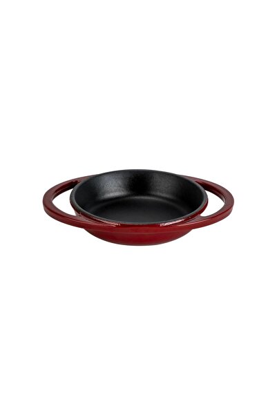 Lava Döküm Yuvarlak Sahan Döküm Demir Yekpare Çift Kulplu Çap(Ø)12cm.-Bordo