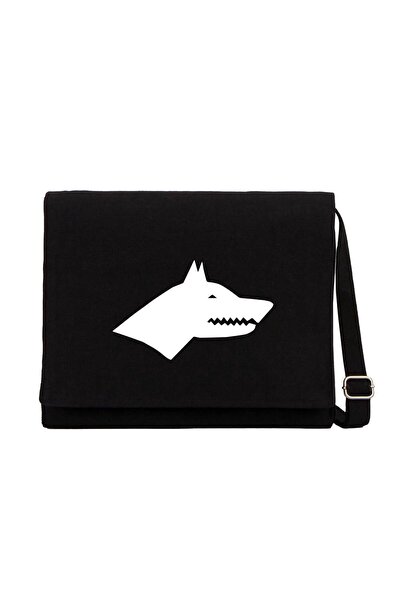 CrowsGate Τσάντα αγγελιοφόρου από μαύρο καμβά Göktürk Kurt