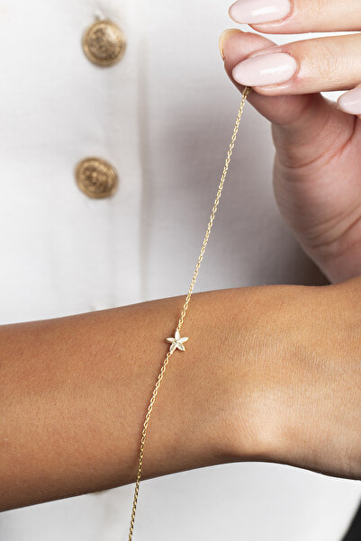 Elika Silver 925 Ayar Gümüş Minimal Lotus Gold Bileklik