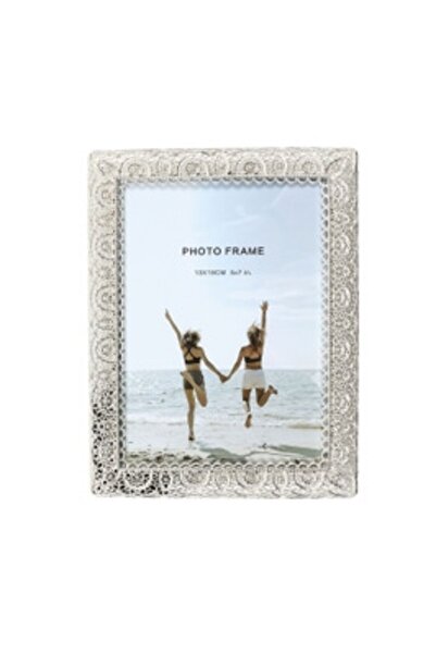 SHOPIENS Photo Frame Love, Asymmetric, 50x38x3 cm, Collage with 6 Photos, White + Black, Plastic
