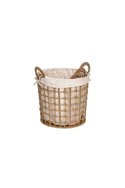 SHOPIENS Storage Basket K016, paper string + fabric, different sizes, set of 3