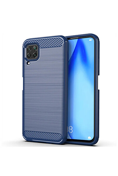 Optim Solution Husa Carbon Resistance pentru Huawei P40 Lite, Anti-Soc, Albastru