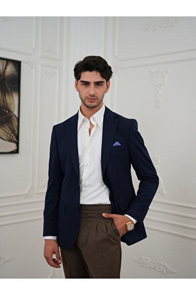 LONATOLİA Premium Italian Style Slim Fit Men's Punto Stitched Half Lined Jack...