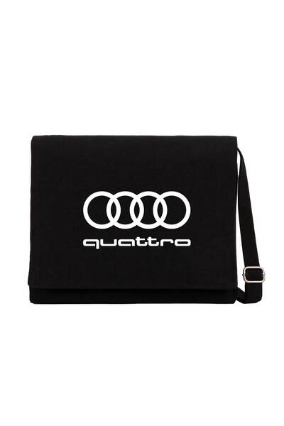 CrowsGate Τσάντα αγγελιοφόρου από μαύρο καμβά Audi Quattro