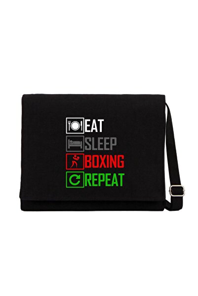 CrowsGate حقيبة ماسنجر من القماش الأسود من بوكسينج ريبيت