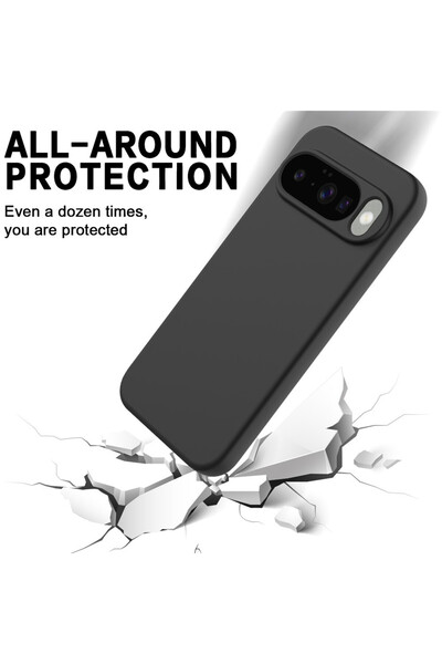 Optim Solution Λεία προστατευτική θήκη σιλικόνης από μικροΐνες για το Google Pixel 10, μαύρη