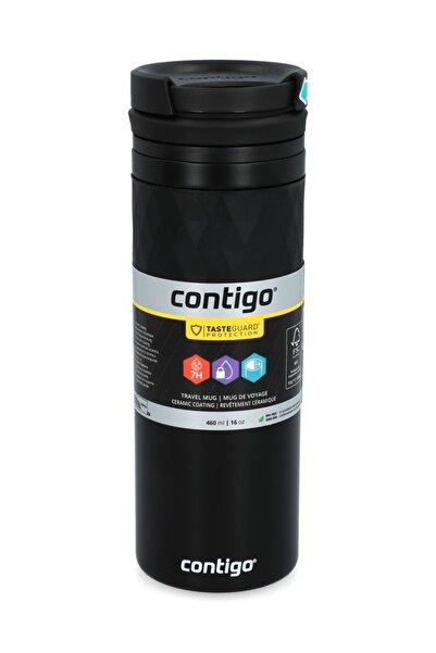Contigo مج حراري معزول بطبقة حماية من السيراميك ومزود بغطاء باللون الأسود سعة 460 مل