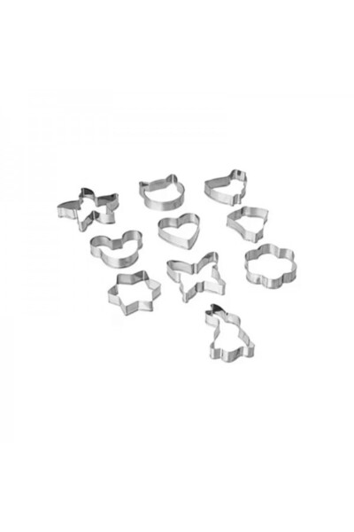 FİVE Set of 10 stainless steel biscuit molds,