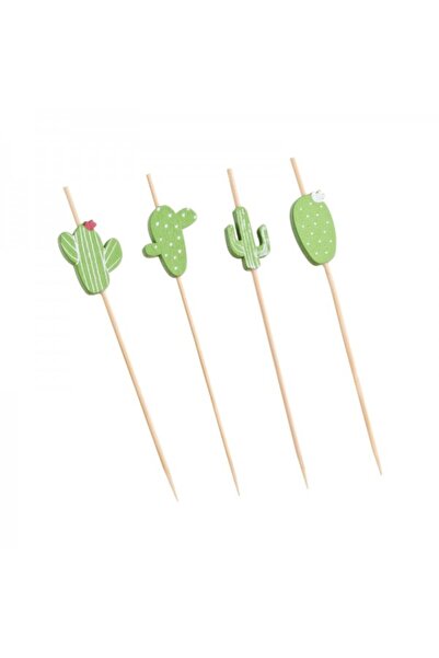 LEONE Set of 100 bamboo skewers for appetizers, Cactus, 12 cm