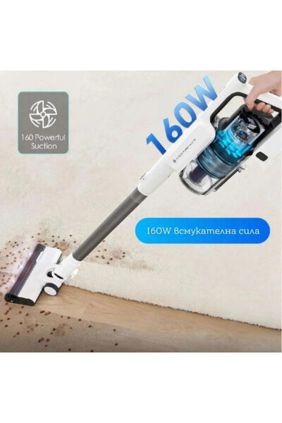 Tineco Aspirator vertical A30S Plus, 160W, 20000Pa, 140m2, 60min, 1000ml, iLoop, LED, Alb/gri