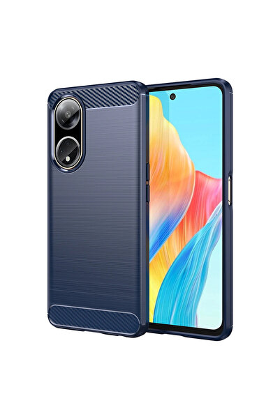 Optim Solution Husa Carbon Resistance pentru Oppo A98 5G, Anti-Soc, Albastru
