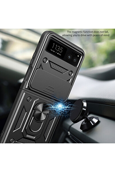 Optim Solution Husa protectie camera pentru Motorola Razr 40, Armor Ring, Anti Spy, Lens Cover, Negru