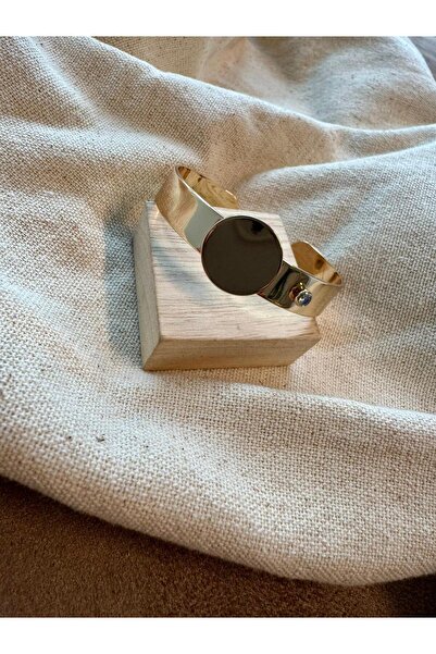 Twelve Gold Color Thick Handcuff Model Bracelet