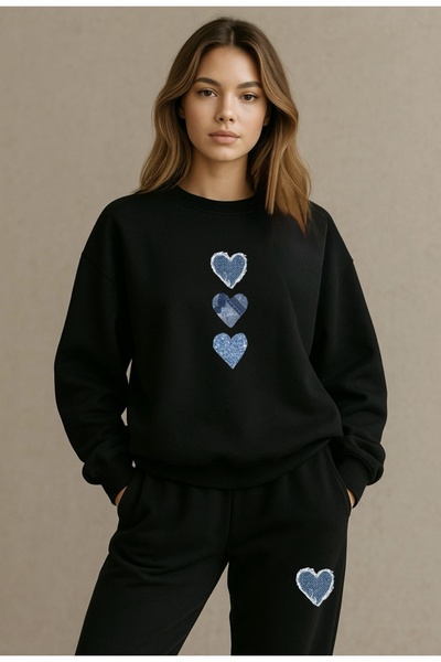 FUFLUNS SET DE PANTALONI DE TRENING OVERSIZE UNISEX CU Gâtul rotund, cu impri...