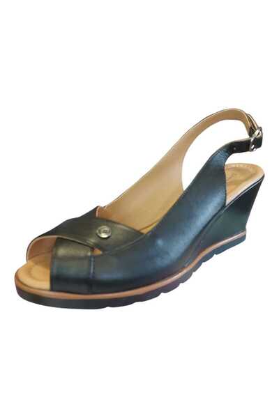 Pierre Cardin Black Women's Leather Sandals Pc-54597