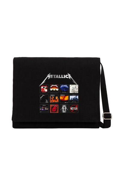 CrowsGate Huse pentru albume Metallica Geantă Messenger din pânză neagră
