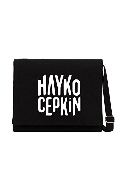 CrowsGate Hayko Cepkin Text Siyah Kanvas Postacı Çantası