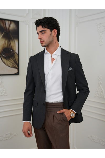 LONATOLİA Premium Italian Style Slim Fit Men's Punto Stitched Half Lined Jack...