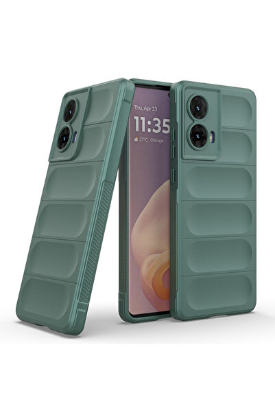 Optim Solution Θήκη Buffer με μικροΐνες για Motorola Moto G85, εύκαμπτη TPU, πράσινη