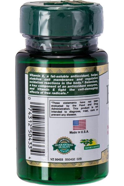 Nature's Bounty Vitamin E-400 IU W/Selenium, 50 Mcg